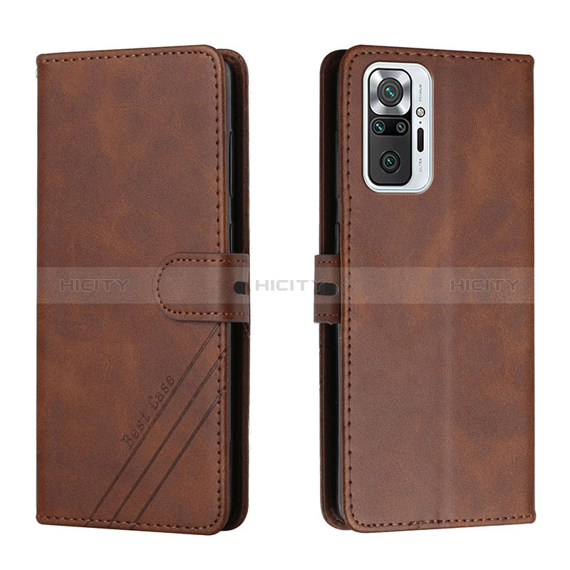 Custodia Portafoglio In Pelle Cover con Supporto H02X per Xiaomi Redmi Note 10 Pro 4G Marrone