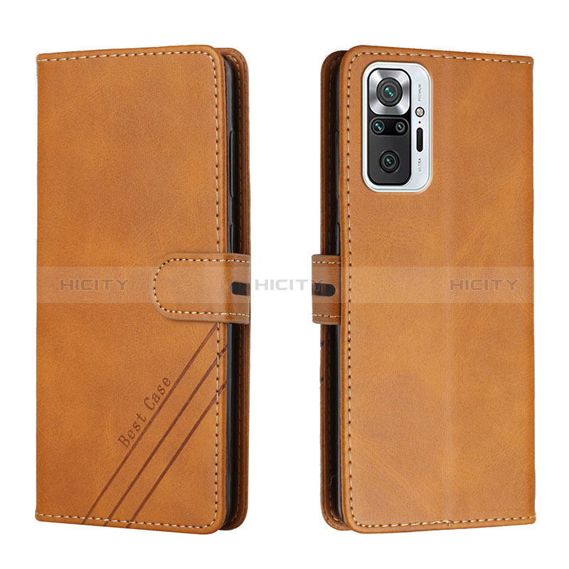 Custodia Portafoglio In Pelle Cover con Supporto H02X per Xiaomi Redmi Note 10 Pro Max Marrone Chiaro