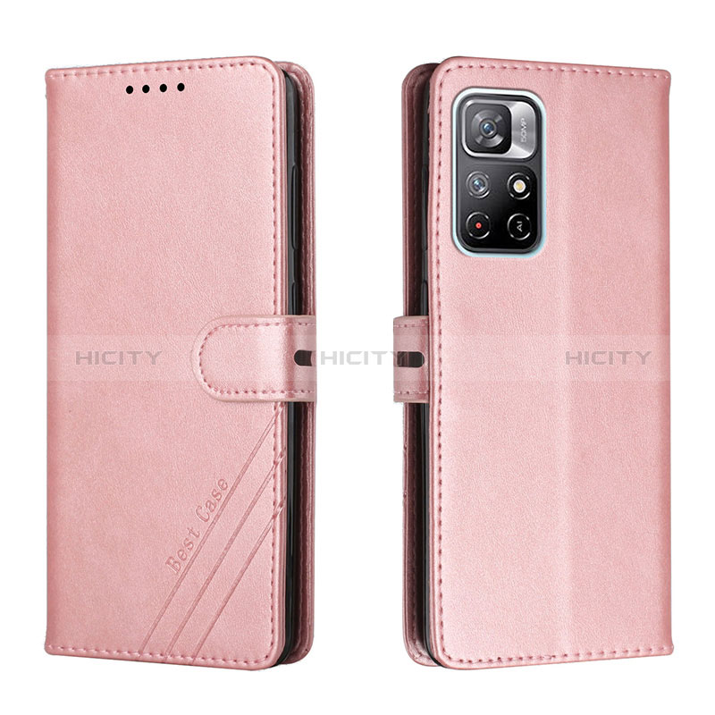 Custodia Portafoglio In Pelle Cover con Supporto H02X per Xiaomi Redmi Note 11S 5G Oro Rosa