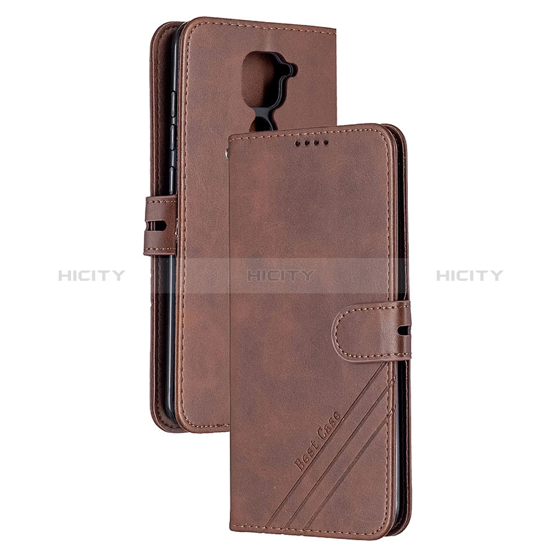 Custodia Portafoglio In Pelle Cover con Supporto H02X per Xiaomi Redmi Note 9 Marrone