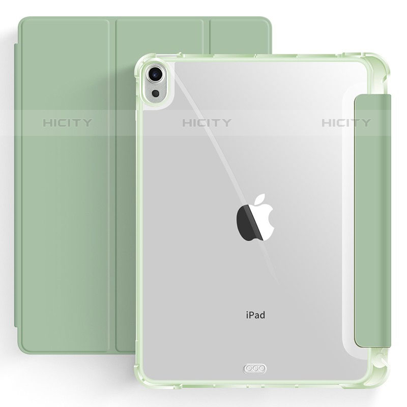 Custodia Portafoglio In Pelle Cover con Supporto H03 per Apple iPad Air 4 10.9 (2020) Verde