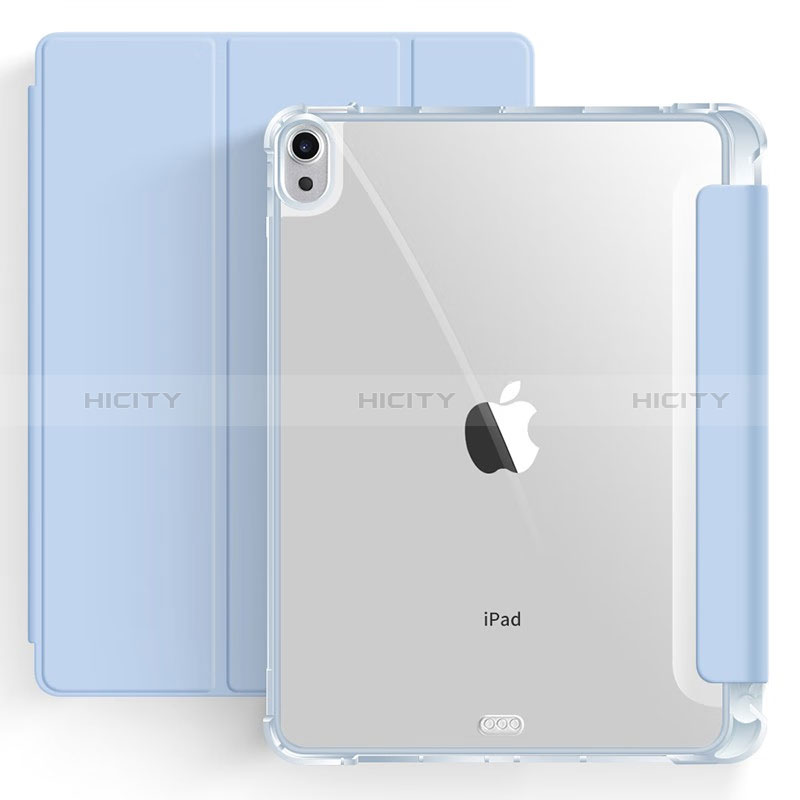 Custodia Portafoglio In Pelle Cover con Supporto H03 per Apple iPad Air 5 10.9 (2022) Blu