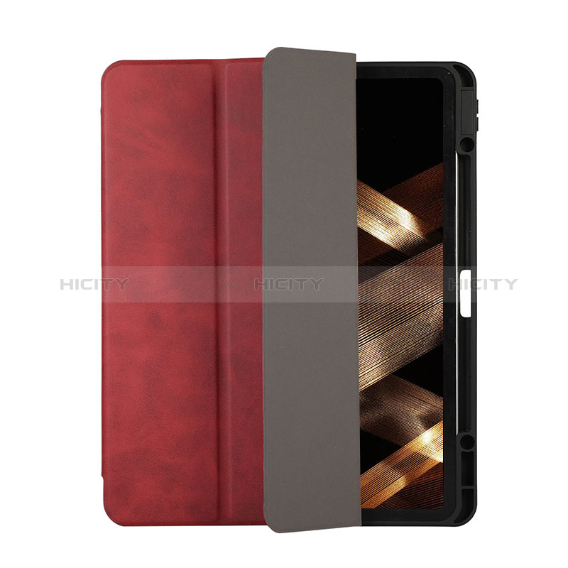 Custodia Portafoglio In Pelle Cover con Supporto H03 per Apple iPad Pro 12.9 (2022) Rosso