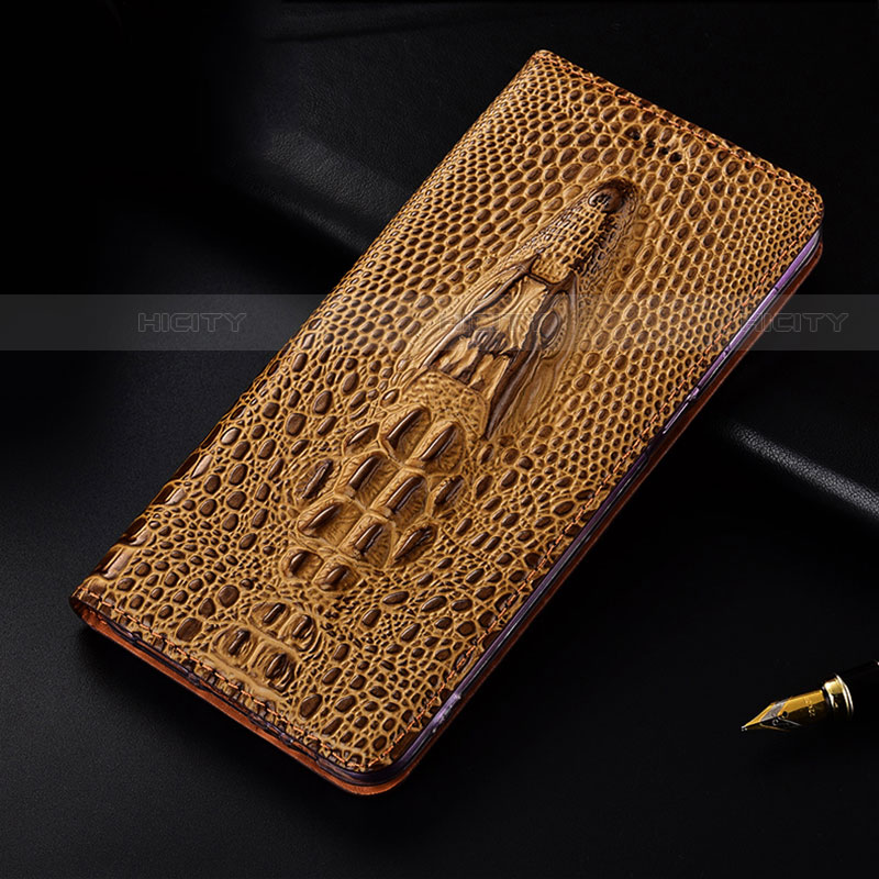 Custodia Portafoglio In Pelle Cover con Supporto H03P per Motorola Moto Edge 20 Lite 5G Marrone