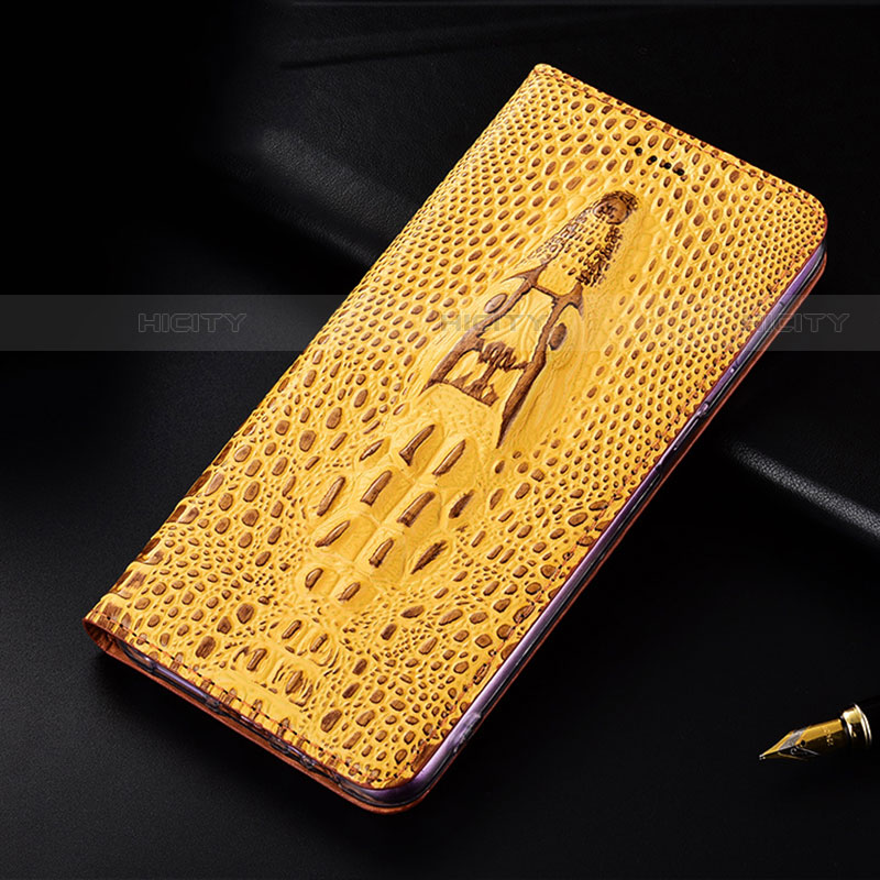 Custodia Portafoglio In Pelle Cover con Supporto H03P per Motorola Moto Edge S 5G Giallo