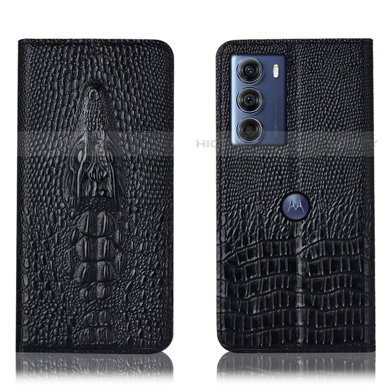 Custodia Portafoglio In Pelle Cover con Supporto H03P per Motorola Moto Edge S30 5G Nero