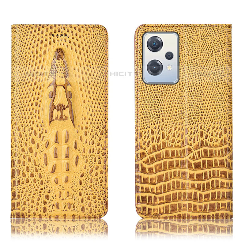 Custodia Portafoglio In Pelle Cover con Supporto H03P per OnePlus Nord CE 2 Lite 5G Giallo