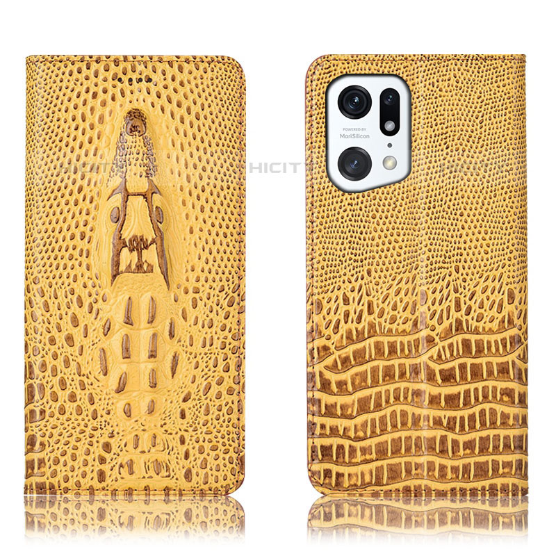 Custodia Portafoglio In Pelle Cover con Supporto H03P per Oppo Find X5 Pro 5G