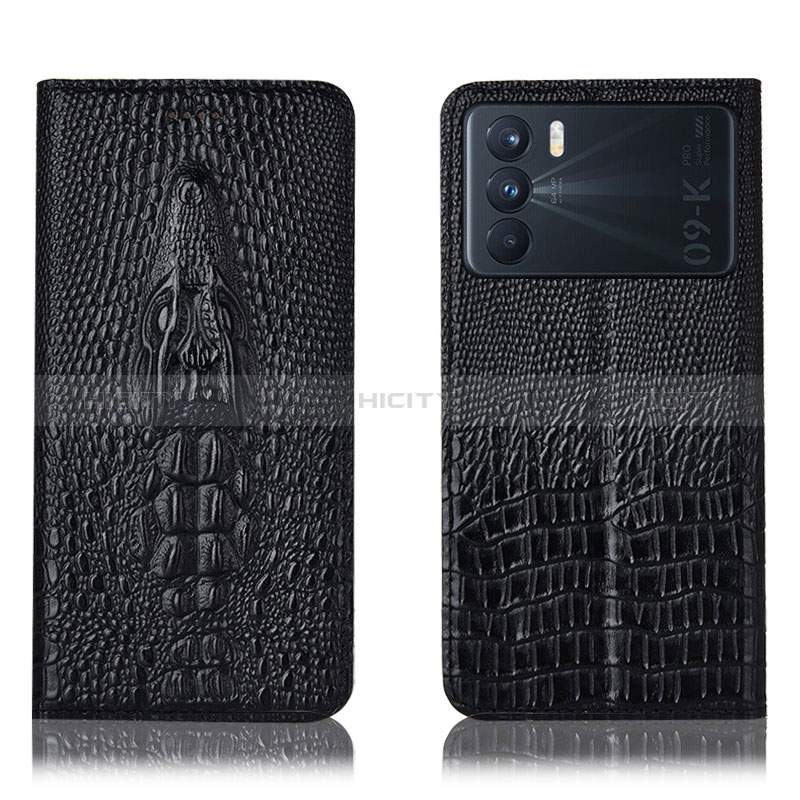 Custodia Portafoglio In Pelle Cover con Supporto H03P per Oppo K9 Pro 5G Nero