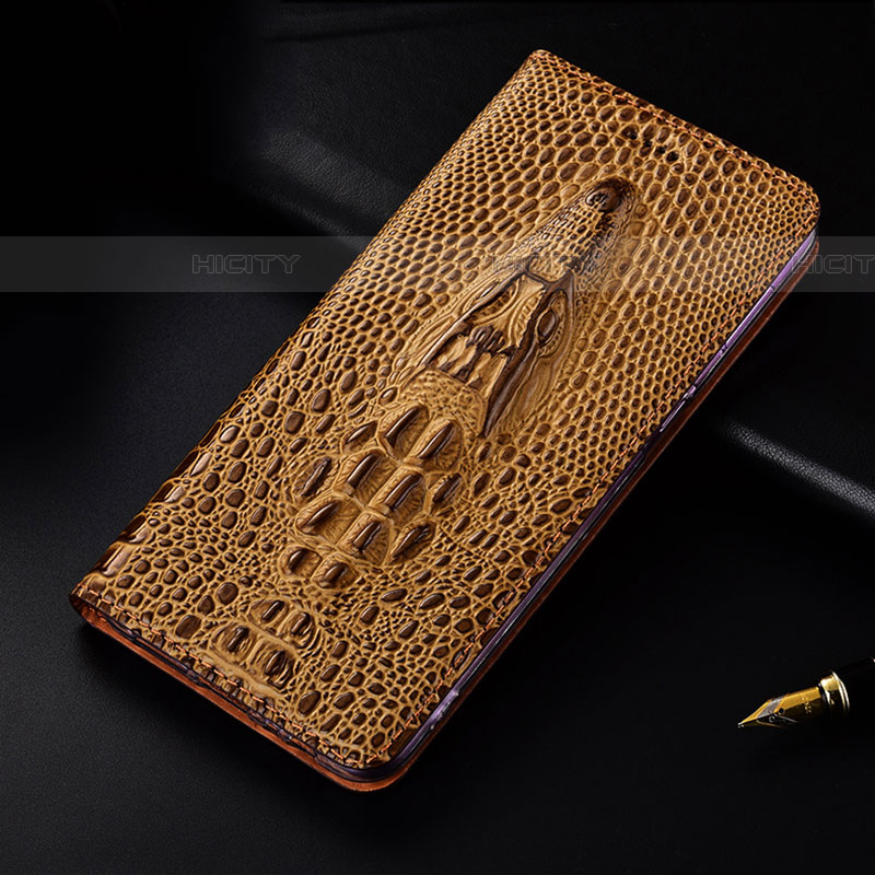 Custodia Portafoglio In Pelle Cover con Supporto H03P per Samsung Galaxy A03s Marrone