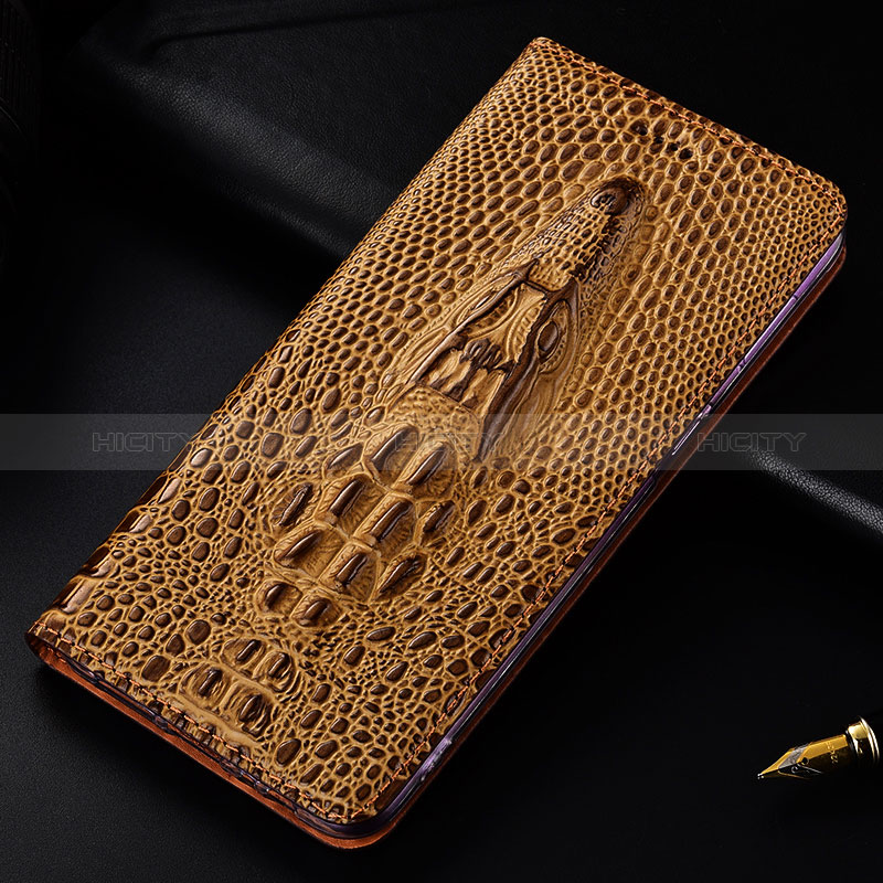 Custodia Portafoglio In Pelle Cover con Supporto H03P per Samsung Galaxy S24 Ultra 5G Marrone