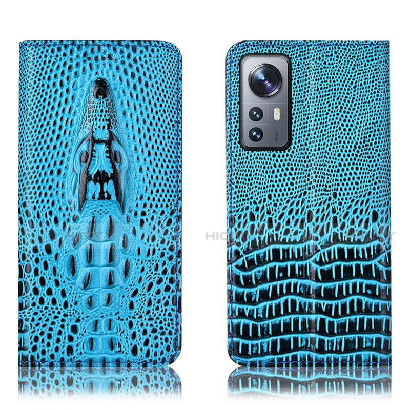 Custodia Portafoglio In Pelle Cover con Supporto H03P per Xiaomi Mi 12 5G Cielo Blu