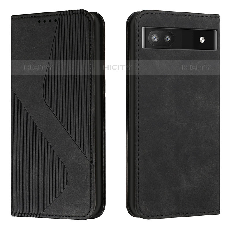 Custodia Portafoglio In Pelle Cover con Supporto H03X per Google Pixel 6a 5G Nero