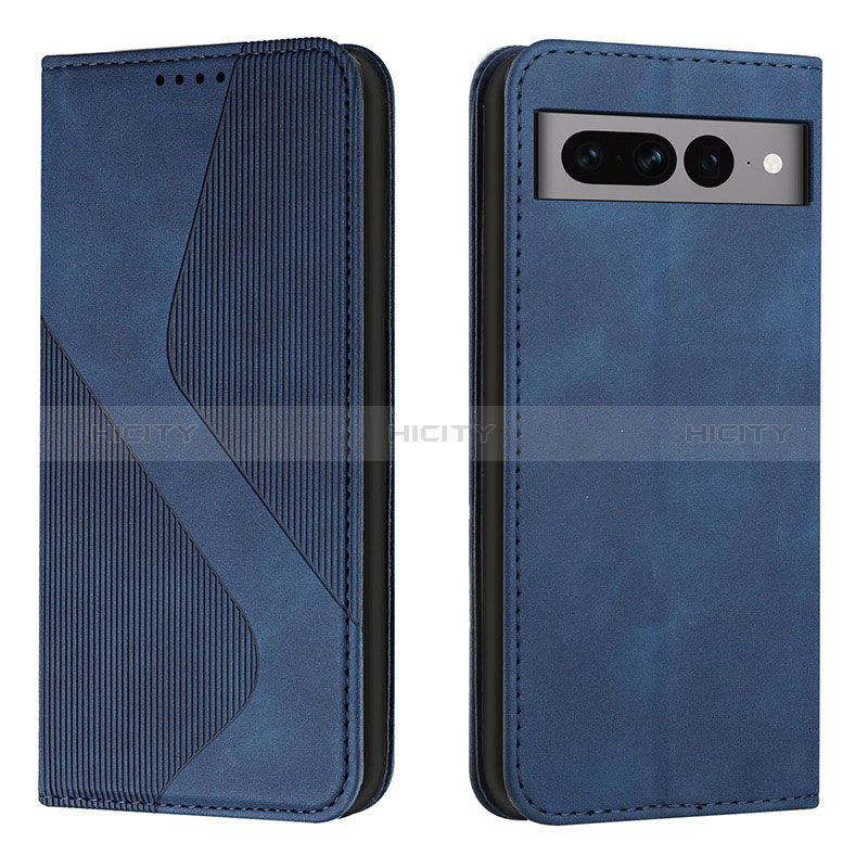 Custodia Portafoglio In Pelle Cover con Supporto H03X per Google Pixel 7 Pro 5G Blu