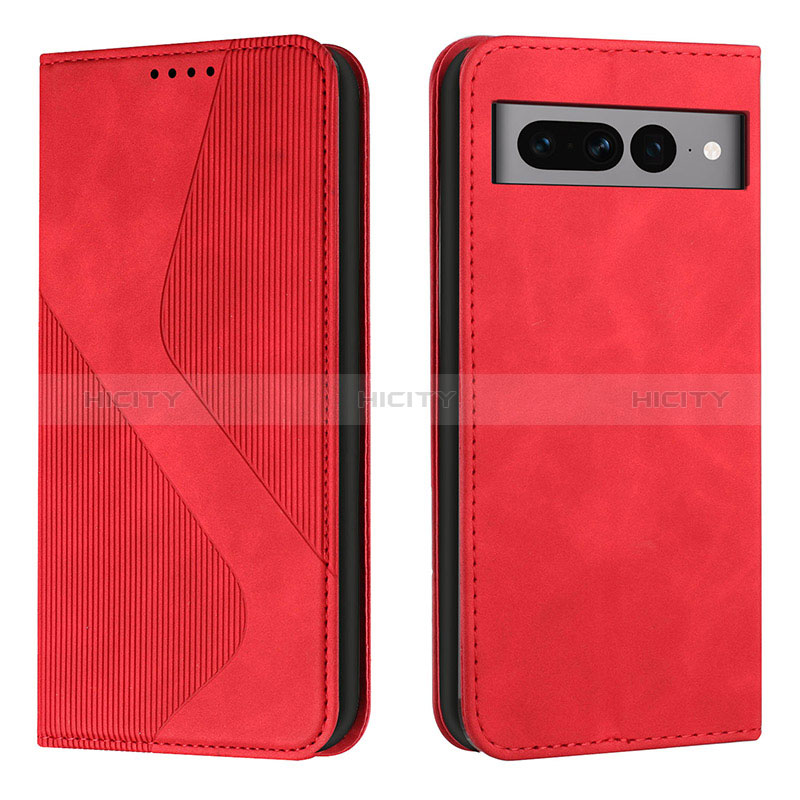 Custodia Portafoglio In Pelle Cover con Supporto H03X per Google Pixel 7 Pro 5G Rosso