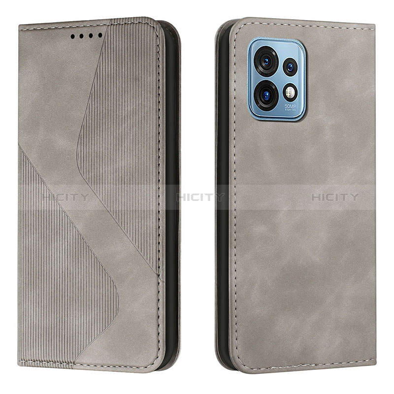 Custodia Portafoglio In Pelle Cover con Supporto H03X per Motorola Moto Edge 40 Pro 5G Grigio