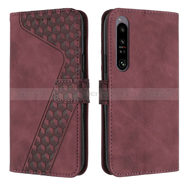 Custodia Portafoglio In Pelle Cover con Supporto H03X per Sony Xperia 1 IV Marrone