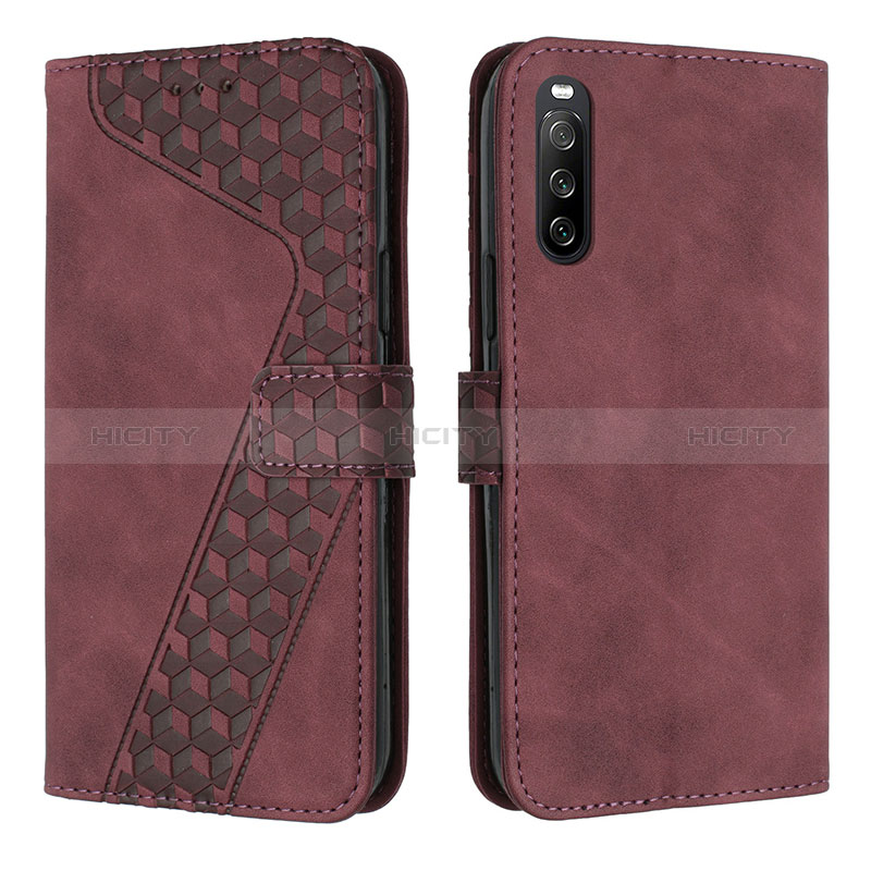 Custodia Portafoglio In Pelle Cover con Supporto H03X per Sony Xperia 10 IV SO-52C Marrone