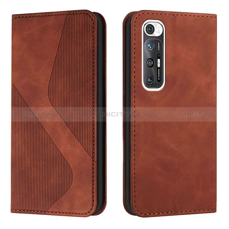 Custodia Portafoglio In Pelle Cover con Supporto H03X per Xiaomi Mi 10S 5G Marrone