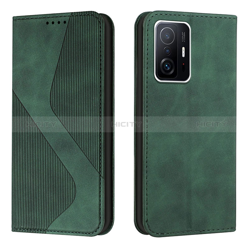 Custodia Portafoglio In Pelle Cover con Supporto H03X per Xiaomi Mi 11T 5G Verde