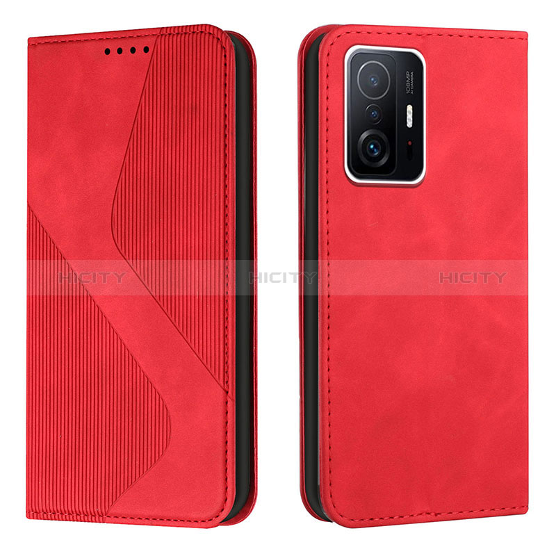 Custodia Portafoglio In Pelle Cover con Supporto H03X per Xiaomi Mi 11T Pro 5G Rosso
