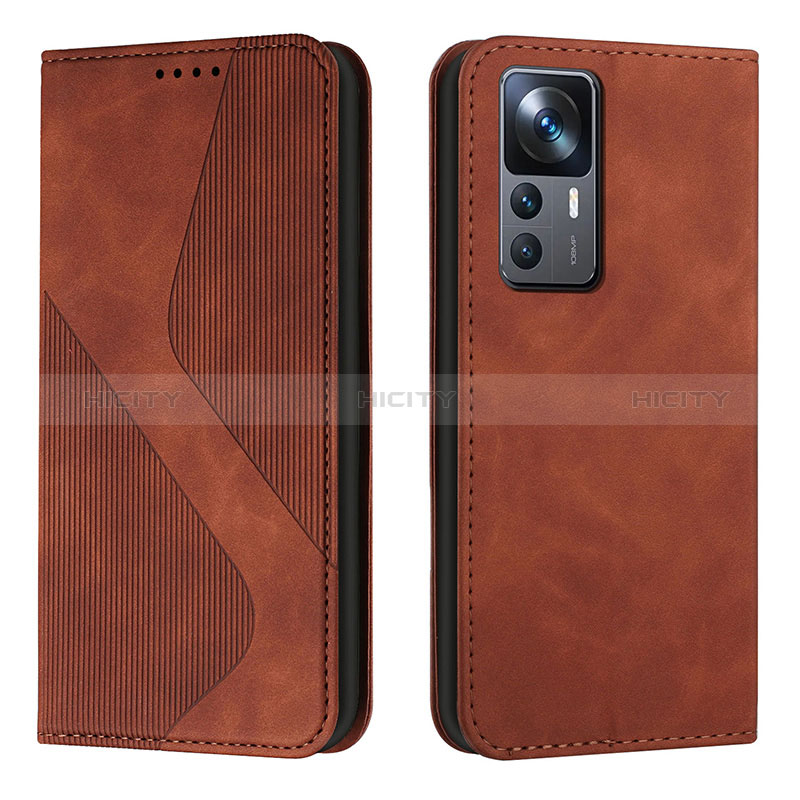 Custodia Portafoglio In Pelle Cover con Supporto H03X per Xiaomi Mi 12T 5G Marrone