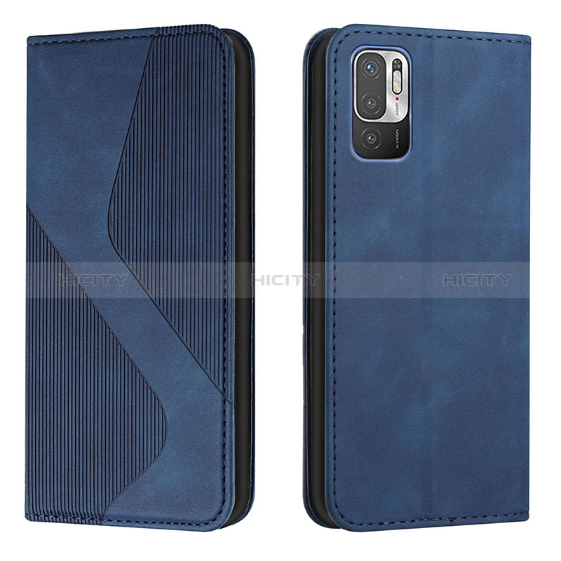 Custodia Portafoglio In Pelle Cover con Supporto H03X per Xiaomi POCO M3 Pro 5G Blu