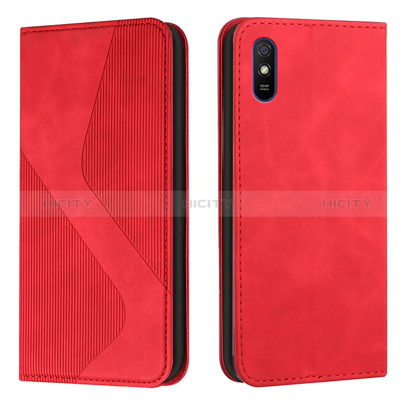 Custodia Portafoglio In Pelle Cover con Supporto H03X per Xiaomi Redmi 9A Rosso