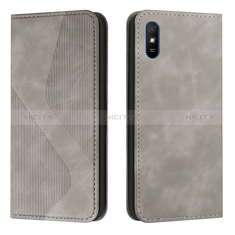 Custodia Portafoglio In Pelle Cover con Supporto H03X per Xiaomi Redmi 9AT Grigio