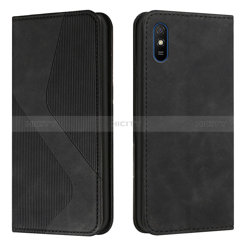 Custodia Portafoglio In Pelle Cover con Supporto H03X per Xiaomi Redmi 9AT Nero