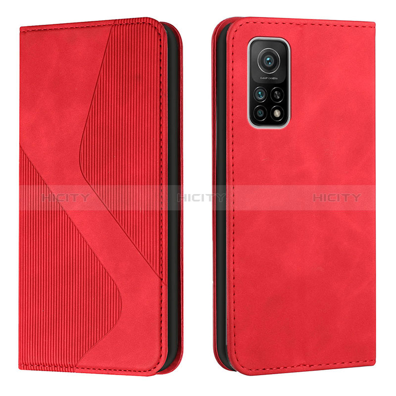 Custodia Portafoglio In Pelle Cover con Supporto H03X per Xiaomi Redmi K30S 5G Rosso