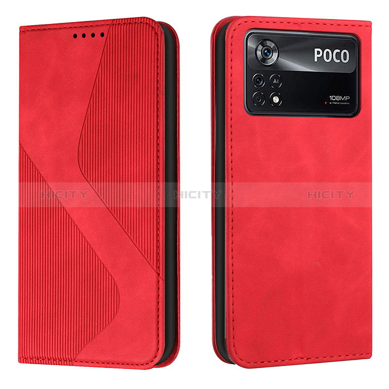 Custodia Portafoglio In Pelle Cover con Supporto H03X per Xiaomi Redmi Note 11E Pro 5G Rosso