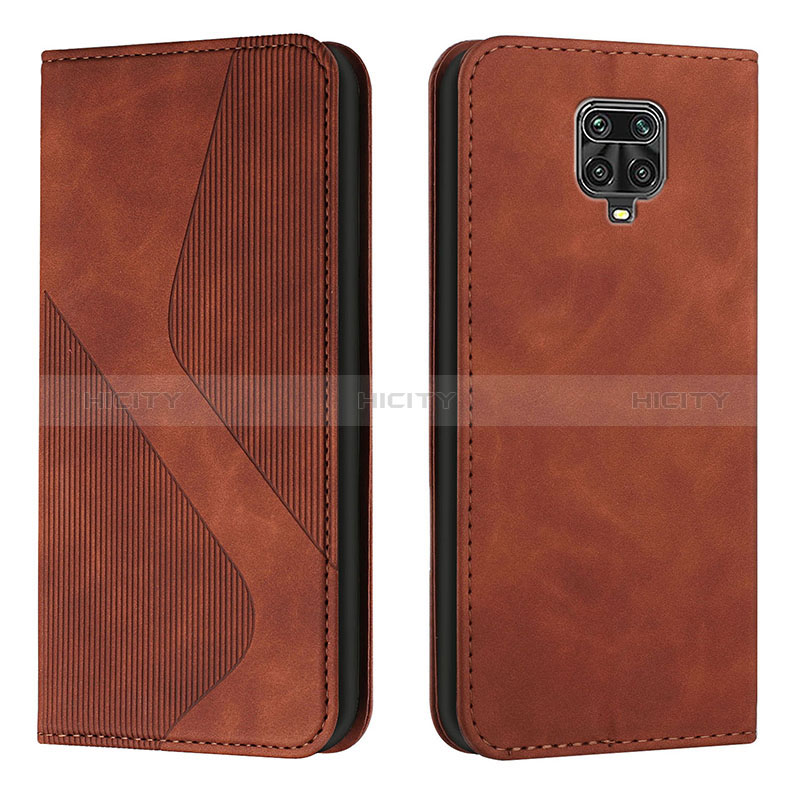 Custodia Portafoglio In Pelle Cover con Supporto H03X per Xiaomi Redmi Note 9 Pro Max Marrone