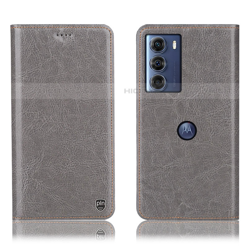 Custodia Portafoglio In Pelle Cover con Supporto H04P per Motorola Moto Edge S30 5G Grigio