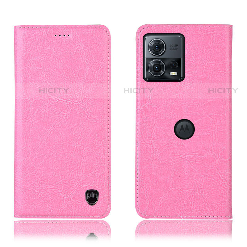 Custodia Portafoglio In Pelle Cover con Supporto H04P per Motorola Moto Edge S30 Pro 5G Rosa