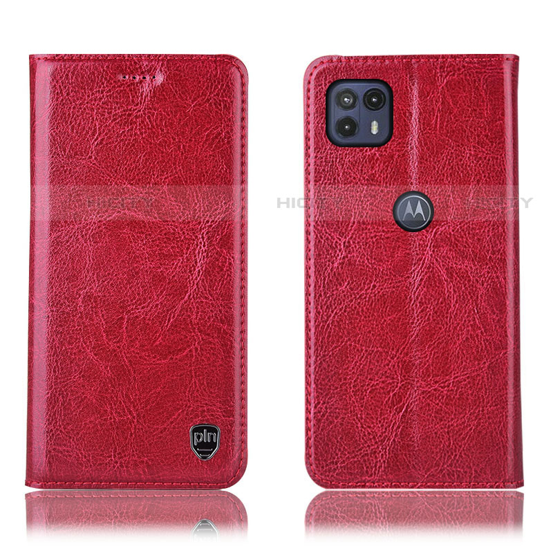 Custodia Portafoglio In Pelle Cover con Supporto H04P per Motorola Moto G50 5G Rosso