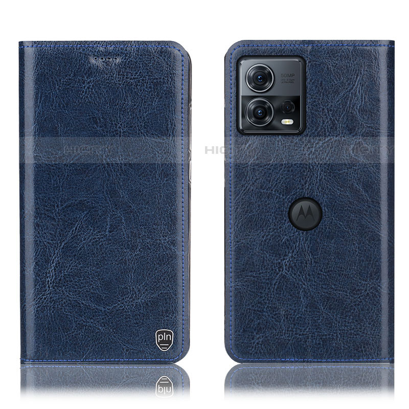 Custodia Portafoglio In Pelle Cover con Supporto H04P per Motorola Moto S30 Pro 5G Blu