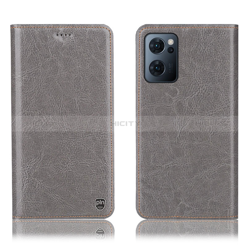 Custodia Portafoglio In Pelle Cover con Supporto H04P per OnePlus Nord CE 2 5G Grigio