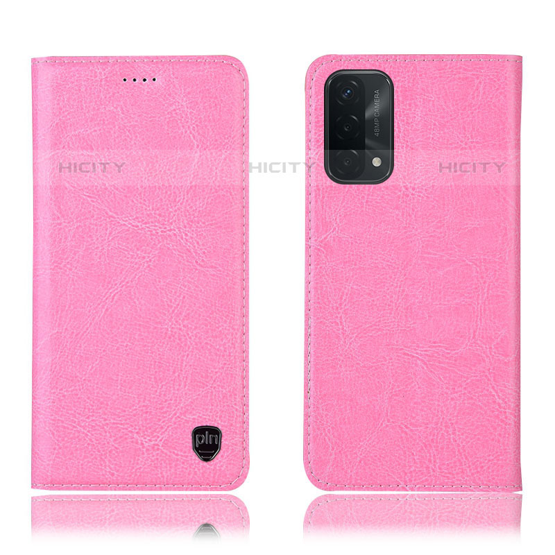 Custodia Portafoglio In Pelle Cover con Supporto H04P per OnePlus Nord N200 5G Rosa