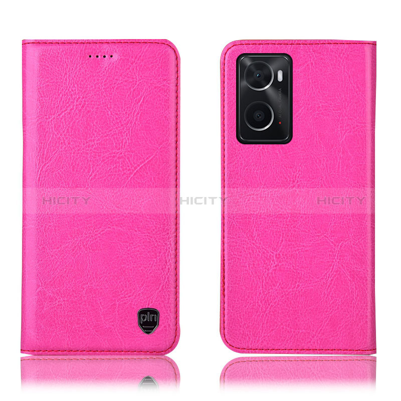 Custodia Portafoglio In Pelle Cover con Supporto H04P per Oppo A36 Rosa Caldo