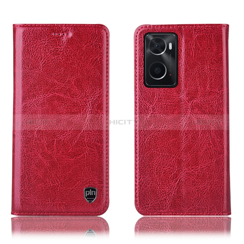 Custodia Portafoglio In Pelle Cover con Supporto H04P per Oppo A36 Rosso