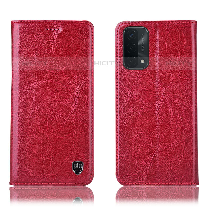 Custodia Portafoglio In Pelle Cover con Supporto H04P per Oppo A93 5G Rosso