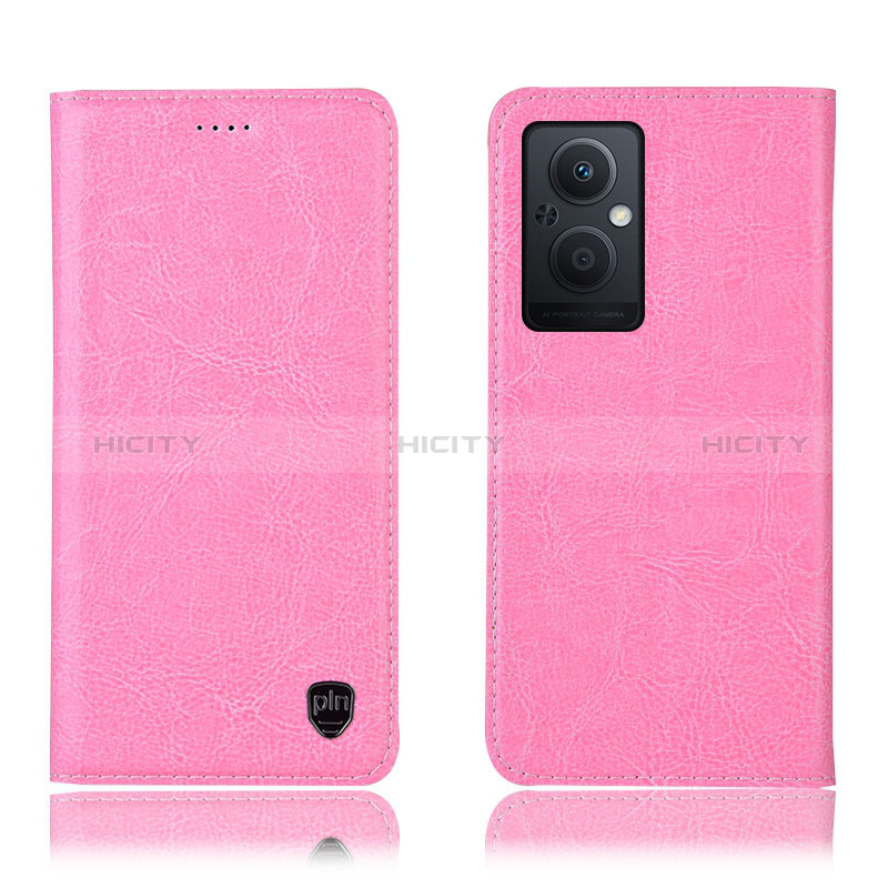 Custodia Portafoglio In Pelle Cover con Supporto H04P per Oppo A96 5G Rosa