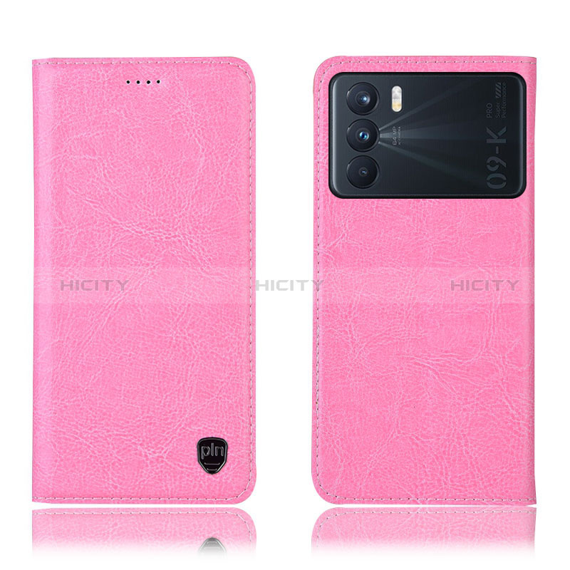 Custodia Portafoglio In Pelle Cover con Supporto H04P per Oppo K9 Pro 5G Rosa