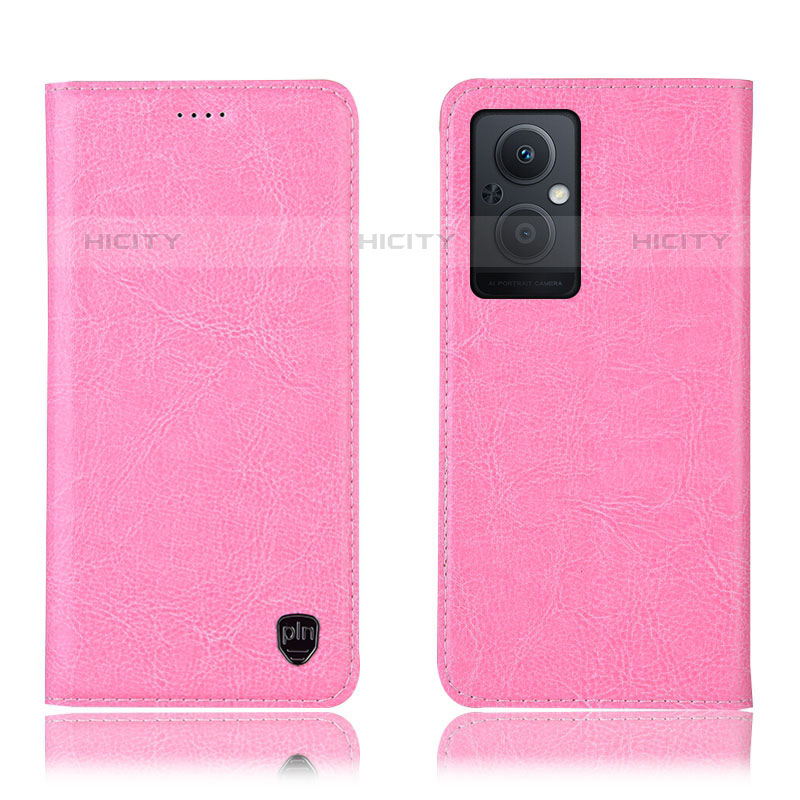 Custodia Portafoglio In Pelle Cover con Supporto H04P per Oppo Reno7 Lite 5G Rosa