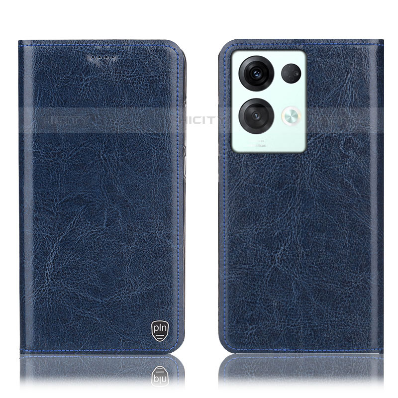 Custodia Portafoglio In Pelle Cover con Supporto H04P per Oppo Reno8 Pro 5G Blu