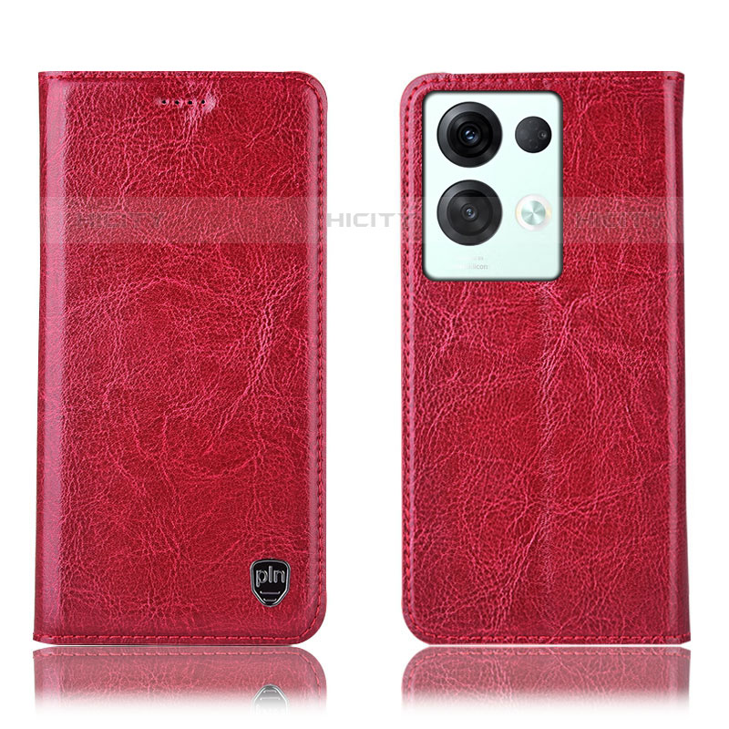 Custodia Portafoglio In Pelle Cover con Supporto H04P per Oppo Reno8 Pro+ Plus 5G Rosso