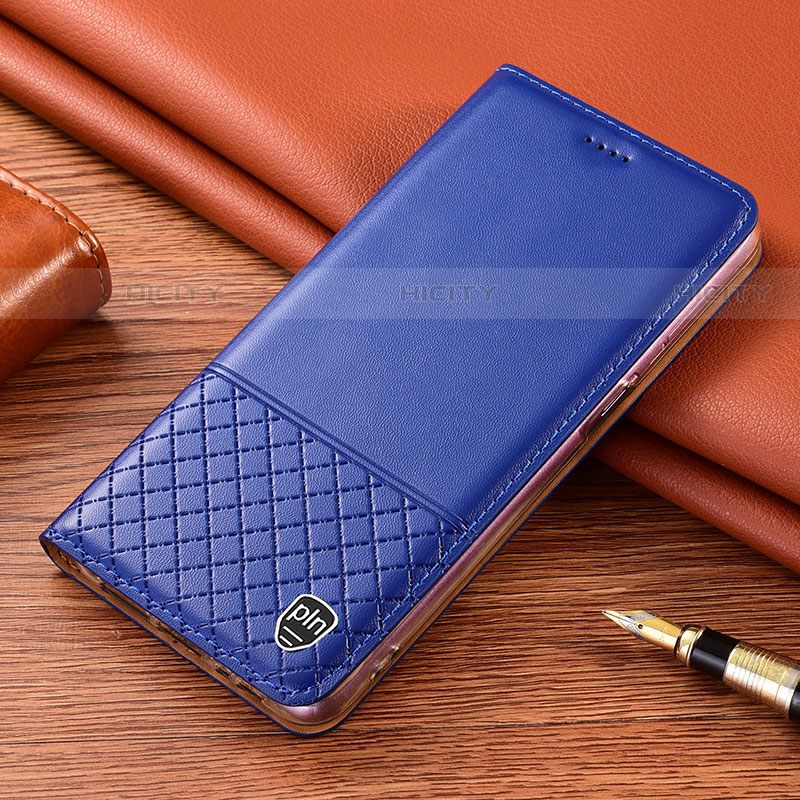 Custodia Portafoglio In Pelle Cover con Supporto H04P per Samsung Galaxy S21 Ultra 5G Blu