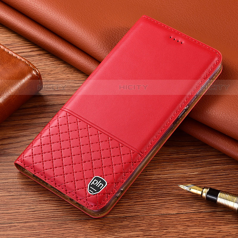 Custodia Portafoglio In Pelle Cover con Supporto H04P per Samsung Galaxy S22 Ultra 5G Rosso