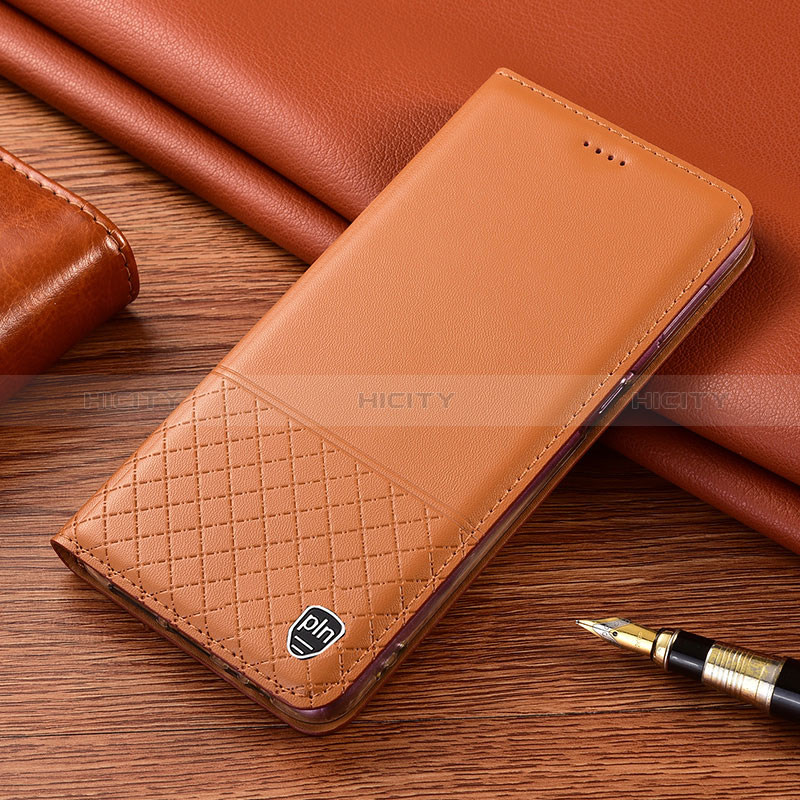 Custodia Portafoglio In Pelle Cover con Supporto H04P per Samsung Galaxy S25 Plus 5G Arancione